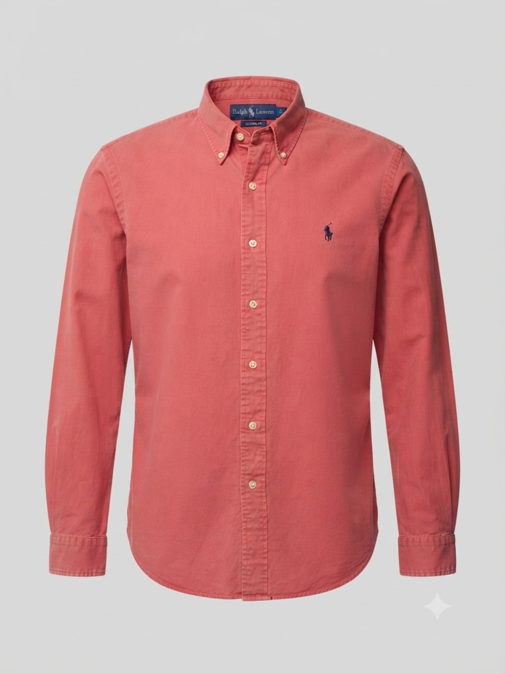 Ralph Lauren Coral Button Down Long Sleeve Oxford Shirt Custom Fit Size  Large